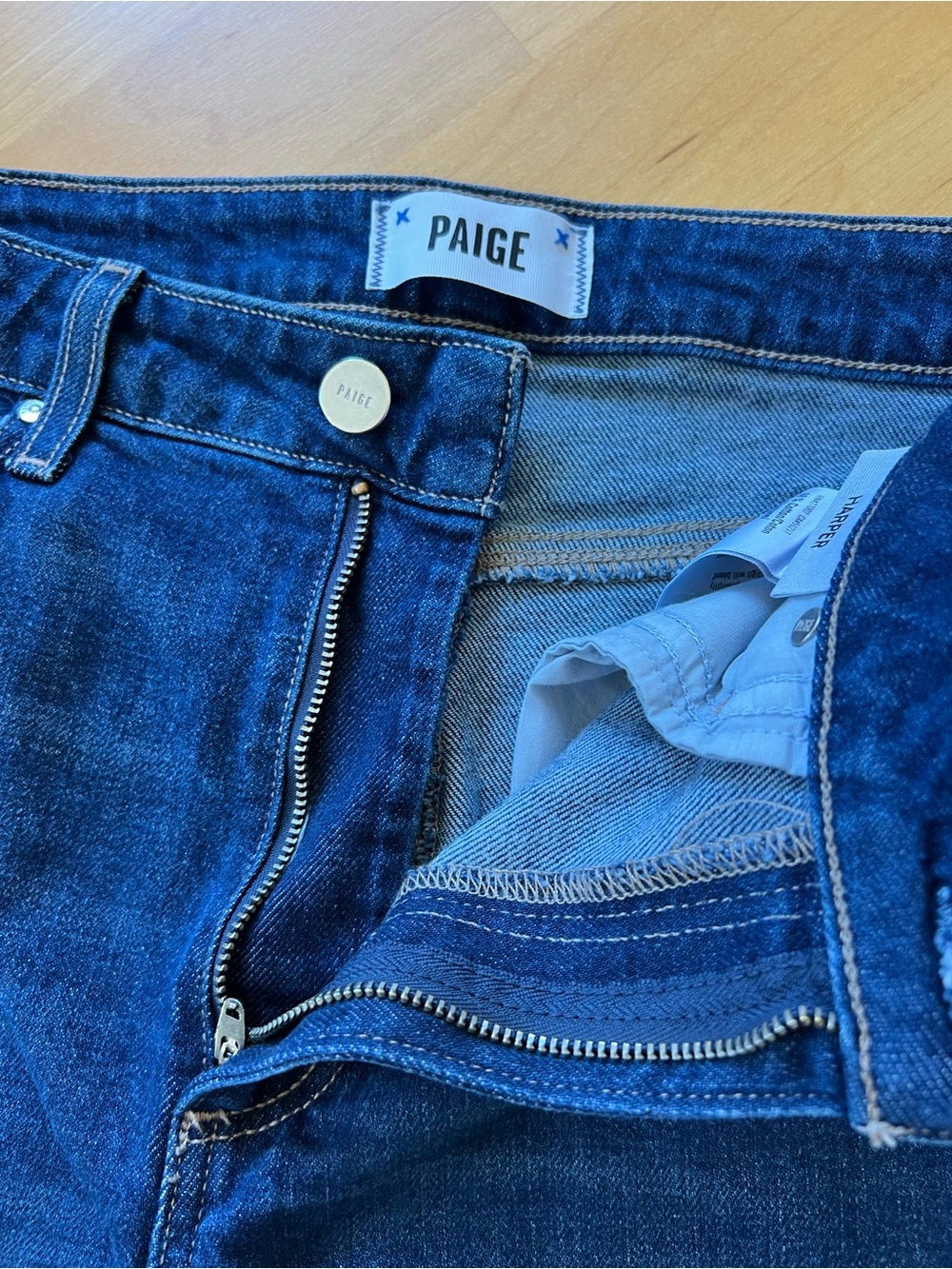 PAIGE Harper Indigo Zip-Front Jeans - Picture 4 of 7